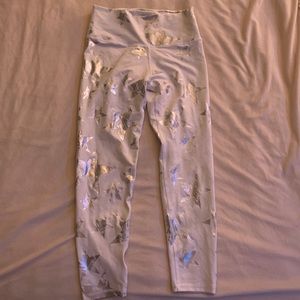 AERIE Leggings - white with metallic stars
